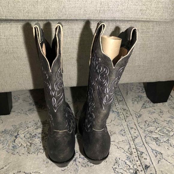 Dingo Flirty N' Fun Embroidered Cowboy Boots Mid Calf Mid Heel - Picture 6 of 10